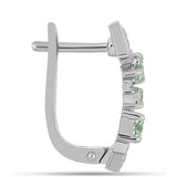 Cercei din Argint 925 ( 4.25 grame ) cu Ametist Verde și Topaz Alb 0.91 Carate