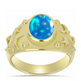 Inel din Argint 925 Placat cu Aur ( 4.08 grame ) cu Opal Etiopian ”Paradis” 1.09 Carate