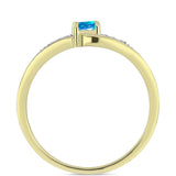 Inel din Argint 925 Placat cu Aur ( 2.62 grame ) cu Opal Etiopian ”Paradis” și Topaz Alb 0.31 Carate
