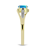 Inel din Argint 925 Placat cu Aur ( 2.62 grame ) cu Opal Etiopian ”Paradis” și Topaz Alb 0.31 Carate