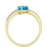Inel din Argint 925 Placat cu Aur ( 2.92 grame ) cu Opal Etiopian ”Paradis” și Topaz Alb 1.44 Carate