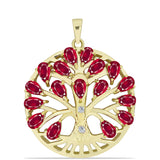 Pandantiv din Argint 925 Placat cu Aur ( 5.1 grame ) cu Rubin Malagasy și Topaz Alb 5.47 Carate