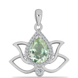 Pandantiv din Argint 925 ( 1.76 grame ) cu Ametist Verde și Topaz Alb 1.68 Carate
