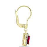 Cercei din Argint 925 Placat cu Aur ( 2.25 grame ) cu Granat Rodolit și Topaz Alb 1.88 Carate