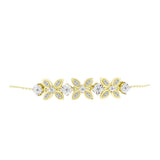 Brățară din Argint 925 Placat cu Aur ( 6.24 grame ) cu Diamant Alb și Topaz Alb 0.34 Carate