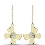 Cercei din Argint 925 Placat cu Aur ( 3.12 grame ) cu Diamant Alb 0.01 Carate