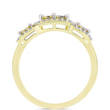 Inel din Argint 925 Placat cu Aur ( 3.43 grame ) cu Diamant Alb și Topaz Alb 0.37 Carate