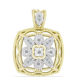 Pandantiv din Argint 925 Placat cu Aur ( 3.54 grame ) cu Diamant Alb și Topaz Alb 0.16 Carate