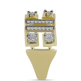 Inel din Argint 925 Placat cu Aur ( 4.67 grame ) cu Diamant Alb și Topaz Alb 0.21 Carate