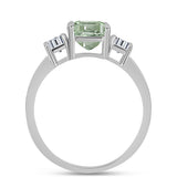 Inel din Argint 925 ( 2.62 grame ) cu Ametist Verde și Topaz Alb 3.31 Carate