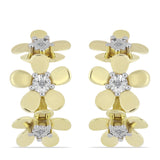 Cercei din Argint 925 Placat cu Aur ( 4.22 grame ) cu Diamant Alb 0.03 Carate