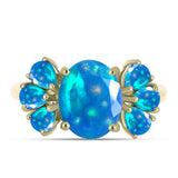 Inel din Argint 925 Placat cu Aur ( 2.68 grame ) cu Opal Etiopian ”Paradis” 2.06 Carate
