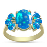 Inel din Argint 925 Placat cu Aur ( 2.68 grame ) cu Opal Etiopian ”Paradis” 2.06 Carate