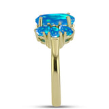 Inel din Argint 925 Placat cu Aur ( 2.68 grame ) cu Opal Etiopian ”Paradis” 2.06 Carate