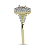 Inel din Argint 925 Placat cu Aur ( 2.59 grame ) cu Diamant Alb și Topaz Alb 0.47 Carate