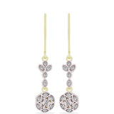 Cercei din Argint 925 Placat cu Aur ( 2.75 grame ) cu Diamant Alb și Topaz Alb 0.14 Carate