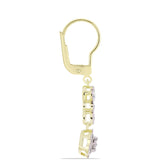 Cercei din Argint 925 Placat cu Aur ( 2.75 grame ) cu Diamant Alb și Topaz Alb 0.14 Carate