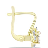 Cercei din Argint 925 Placat cu Aur ( 3.46 grame ) cu Diamant Alb și Topaz Alb 0.18 Carate