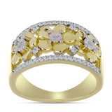 Inel din Argint 925 Placat cu Aur ( 4.71 grame ) cu Diamant Alb și Topaz Alb 0.3 Carate