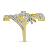 Inel din Argint 925 Placat cu Aur ( 4.64 grame ) cu Diamant Alb și Zircon Alb 3.28 Carate