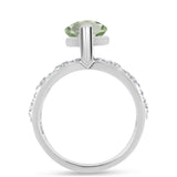 Inel din Argint 925 ( 6.41 grame ) cu Ametist Verde și Topaz Alb 5.45 Carate
