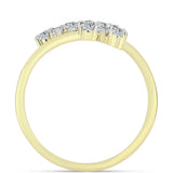 Inel din Argint 925 Placat cu Aur ( 3.03 grame ) cu Diamant Alb și Topaz Alb 0.46 Carate