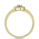 Inel din Argint 925 Placat cu Aur ( 2.4 grame ) cu Diamant Alb și Topaz Alb 0.11 Carate