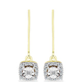 Cercei din Argint 925 Placat cu Aur ( 2.09 grame ) cu Diamant Alb și Topaz Alb 0.26 Carate