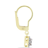 Cercei din Argint 925 Placat cu Aur ( 2.09 grame ) cu Diamant Alb și Topaz Alb 0.26 Carate