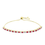 Brățară din Argint 925 Placat cu Aur ( 5.33 grame ) cu Rubin Malagasy și Topaz Alb 2.73 Carate