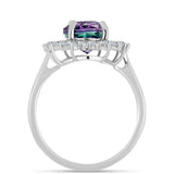 Inel din Argint 925 ( 3 grame ) cu Fluorit Zebra și Topaz Alb 4.1 Carate