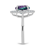 Inel din Argint 925 ( 3 grame ) cu Fluorit Zebra și Topaz Alb 4.1 Carate