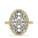 Inel din Argint 925 Placat cu Aur ( 4.32 grame ) cu Diamant Alb și Topaz Alb 0.13 Carate