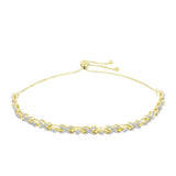 Brățară din Argint 925 Placat cu Aur ( 8 grame ) cu Diamant Alb și Topaz Alb 0.66 Carate