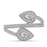 Inel din Argint 925 Placat cu Aur ( 3.33 grame ) cu Diamant Alb și Topaz Alb 0.45 Carate