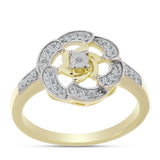Inel din Argint 925 Placat cu Aur ( 3.2 grame ) cu Diamant Alb și Topaz Alb 0.21 Carate
