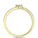 Inel din Argint 925 Placat cu Aur ( 1.88 grame ) cu Diamant Alb și Topaz Alb 0.15 Carate