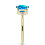 Inel din Argint 925 Placat cu Aur ( 1.85 grame ) cu Opal Etiopian ”Paradis” și Topaz Alb 0.75 Carate
