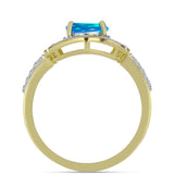 Inel din Argint 925 Placat cu Aur ( 4.2 grame ) cu Opal Etiopian ”Paradis” și Topaz Alb 1.5 Carate