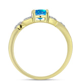 Inel din Argint 925 Placat cu Aur ( 2.54 grame ) cu Opal Etiopian ”Paradis” și Topaz Alb 0.53 Carate