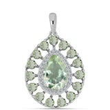 Pandantiv din Argint 925 ( 3.33 grame ) cu Ametist Verde și Topaz Alb 4.45 Carate