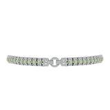 Brățară din Argint 925 ( 12.35 grame ) cu Ametist Verde și Topaz Alb 6.77 Carate