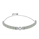 Brățară din Argint 925 ( 12.35 grame ) cu Ametist Verde și Topaz Alb 6.77 Carate