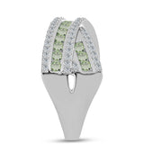 Inel din Argint 925 ( 4.8 grame ) cu Ametist Verde și Topaz Alb 1.22 Carate