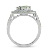 Inel din Argint 925 ( 3.35 grame ) cu Ametist Verde și Peridot Changbai 2.28 Carate