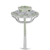 Inel din Argint 925 ( 3.35 grame ) cu Ametist Verde și Peridot Changbai 2.28 Carate