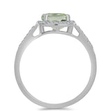 Inel din Argint 925 ( 2.38 grame ) cu Ametist Verde și Topaz Alb 3.19 Carate