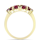 Inel din Argint 925 Placat cu Aur ( 3.03 grame ) cu Granat Rodolit și Topaz Alb 2.91 Carate