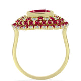 Inel din Argint 925 Placat cu Aur ( 4.79 grame ) cu Rubin Malagasy și Topaz Alb 6.04 Carate