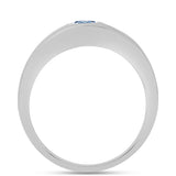 Inel din Argint 925 ( 2.99 grame ) cu Moissanite Albastru Oceanic 0.32 Carate